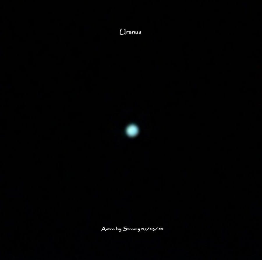 uranus door een telescoop