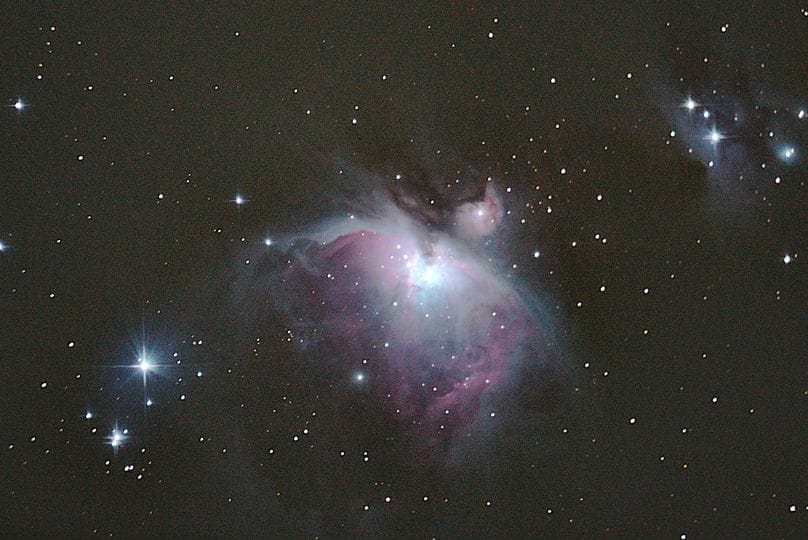 De orionnevel door een telescoop