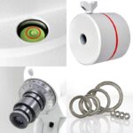 Bresser N 203/1200 set van contragewicht, adapters en instelbare ringen voor montage en afstelling.