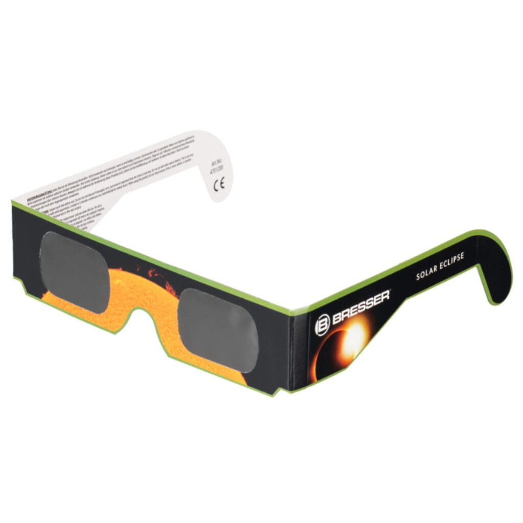 Bresser zonsverduisteringsbril 1 Bresser Zonsverduisteringsbril Bresser zonsverduisteringsbril – wordt geleverd met CE-gecertificeerde zonnefolie voor veilig en helder zicht op de zon.