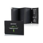 Bresser 21 zonnelader met opgevouwen tasvorm, zichtbaar Mobile Solar Panel logo