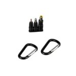 Bresser 21 accessoireset met drie DC-adapters en twee karabijnhaken voor montage