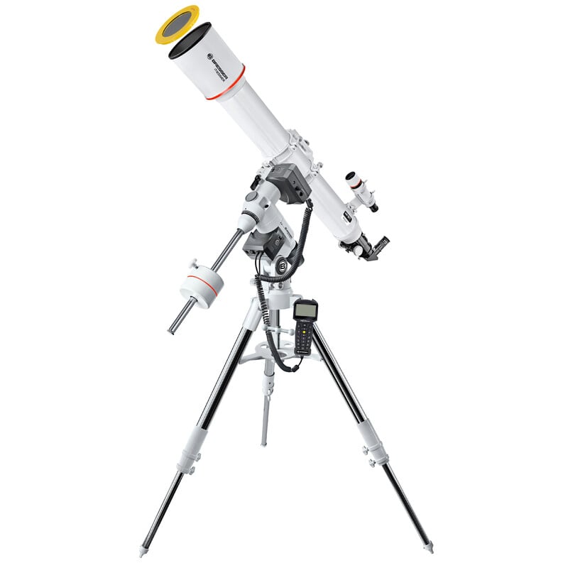 Bresser AC 127L/1200 EXOS-2 Telescoop Messier Hexafoc GoTo 2 Bresser AC 127L 1200 EXOS 2 Telescoop Messier Hexafoc GoTo 3 Bresser AC 127L/1200 EXOS-2 Telescoop Messier compleet gemonteerd op stalen statief met camera-adapter en tegengewicht