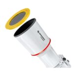 Bresser AC 127S 635 Telescoop Messier EXOS-2 (5) Bresser AC 127S/635 oculairzijde van buis met 26mm oculair in zenitprisma op 2" Hexafoc-focuser