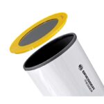 Bresser AC 152 760 AR-152S EXOS-2 Telescoop Messier Hexafoc GoTo (2) Bresser AC 152/760 AR-152S EXOS-2 Vixen-Style buisringen, dawdkap en accessoires uitgestald