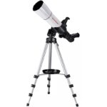 Bresser AC 70/400 AR-App met Amici-prisma en verstelbaar statief gefocust op objectiefzijde