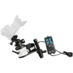Bresser Cameramontering (1) Bresser Cameramontering met balhoofd en handcontroller aangesloten op standaard statief