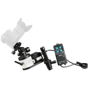 Bresser Cameramontering met balhoofd en handcontroller aangesloten op standaard statief