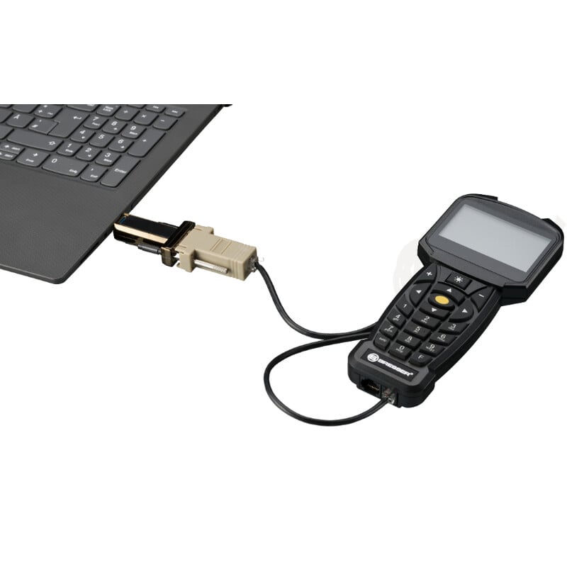 Bresser MCX- en EXOS-2 Kabel voor Montering 2 Bresser MCX en EXOS 2 Kabel voor Montering 2 Bresser MCX- en EXOS-2 aangesloten op handbox en laptop via RS-232 kabel en adapter