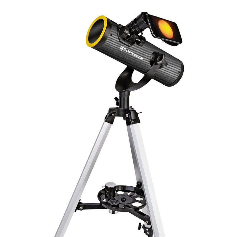 Bresser N 76/350 Telescoop Solarix AZ 2 Bresser N 76 350 Telescoop Solarix AZ 5 Bresser N 76/350 Solarix AZ compleet gemonteerd op aluminium azimutale montering met tripod