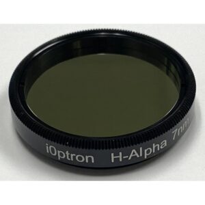 iOptron 1,25 H-alpha filter met 7nm bandbreedte in zwarte aluminium behuizing