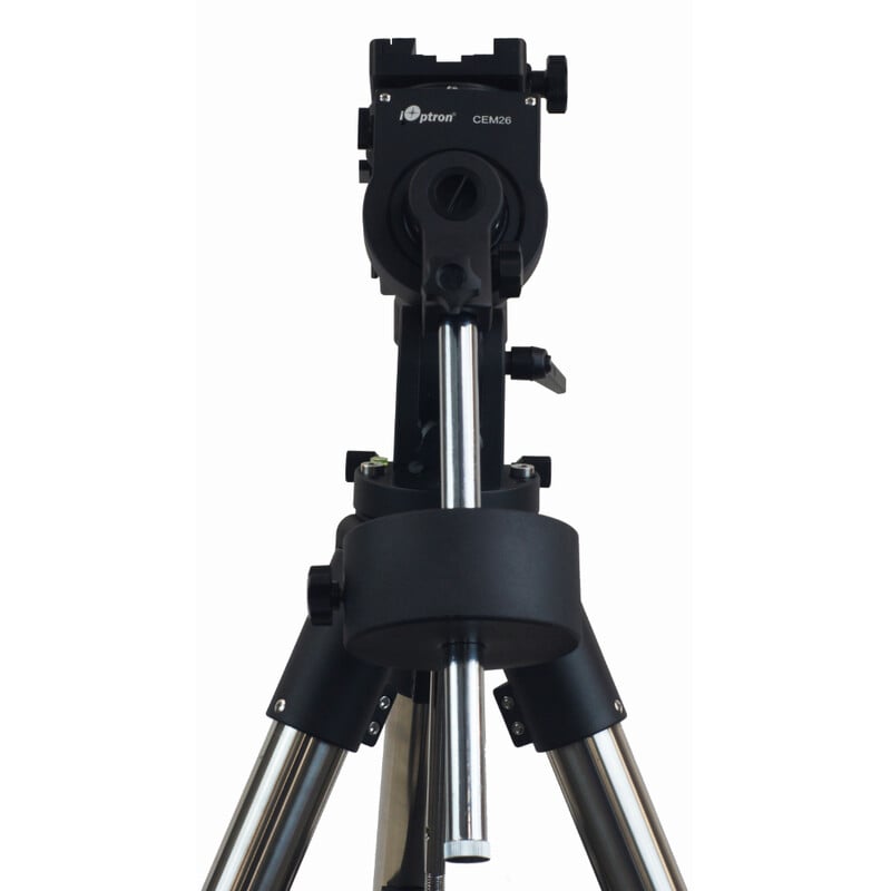 iOptron CEM26 Montering GoTo LiteRoc 2 iOptron CEM26 Montering GoTo LiteRoc 3 iOptron CEM26 achteraanzicht van montering op LiteRoc statief met vaste accessoirehouder