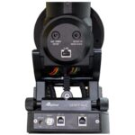 iOptron CEM70EC2-NUC achteraanzicht van aansluitingen en kabelbeheer met poorten voor GPS en NUC